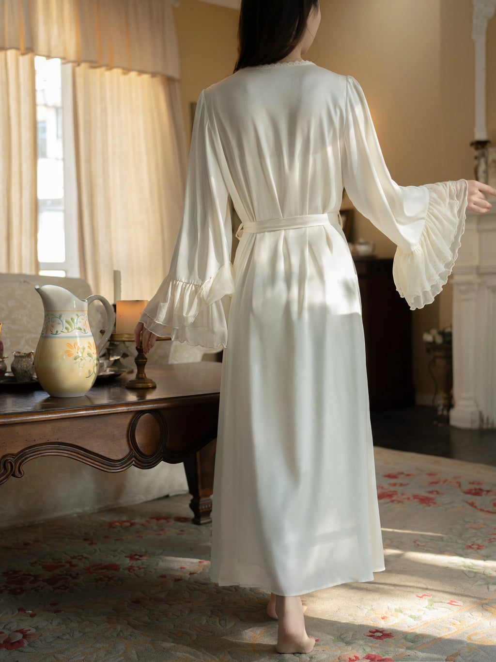 Princess Rose Lace Lounge Gown Set