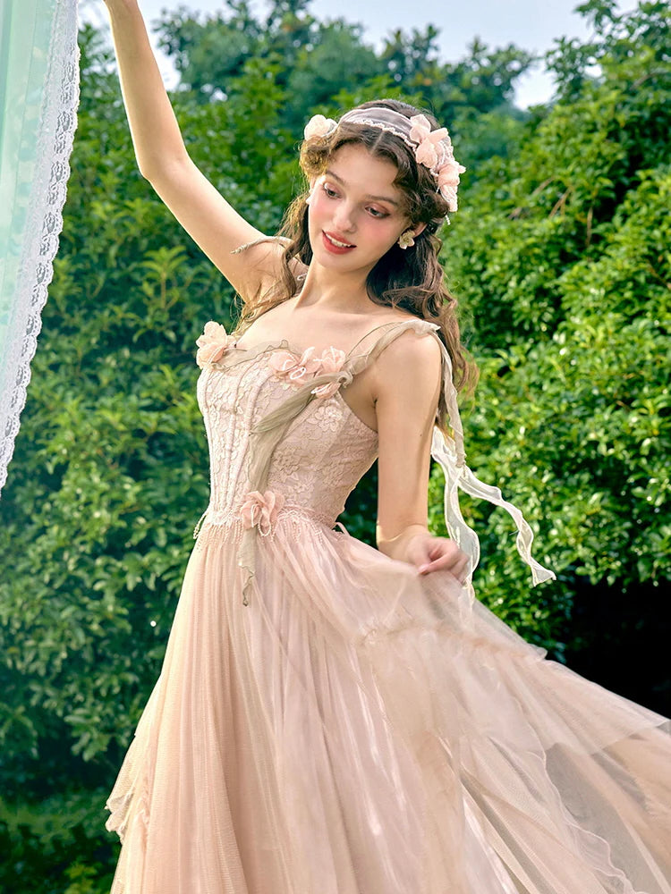 Royal Princess Pink Aesthetic Dress