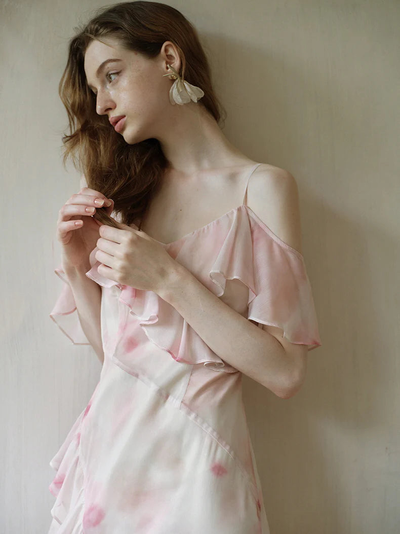 Watercolor Ruffle Fairy Slip Dress