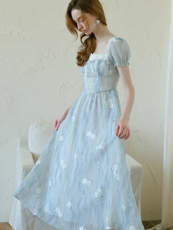 Enchanted Sky Blue Floral Dress