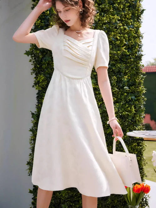 Elegant Pleated Sweetheart Dress