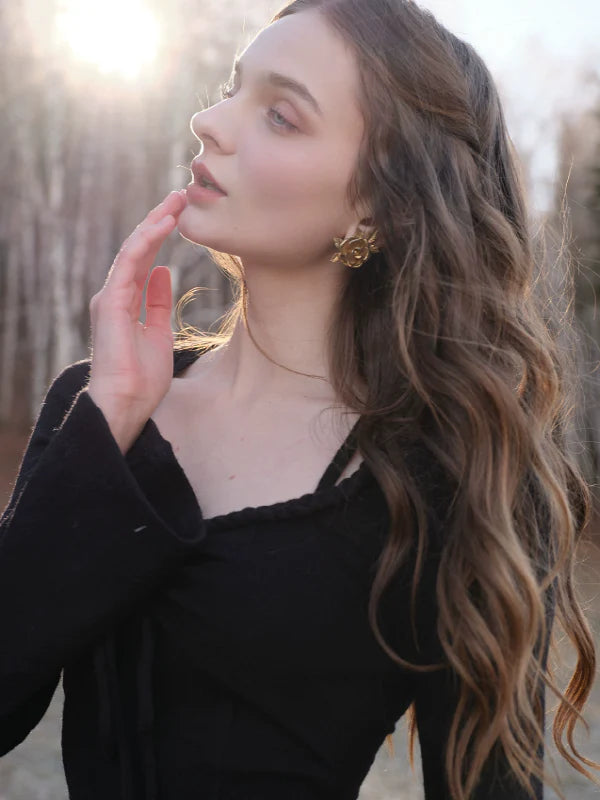 Classic Grace Black Cable Knit Dress