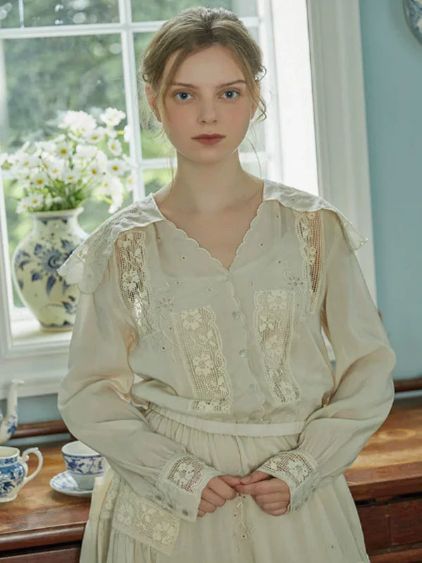 Autumn's Serene Verse Dress