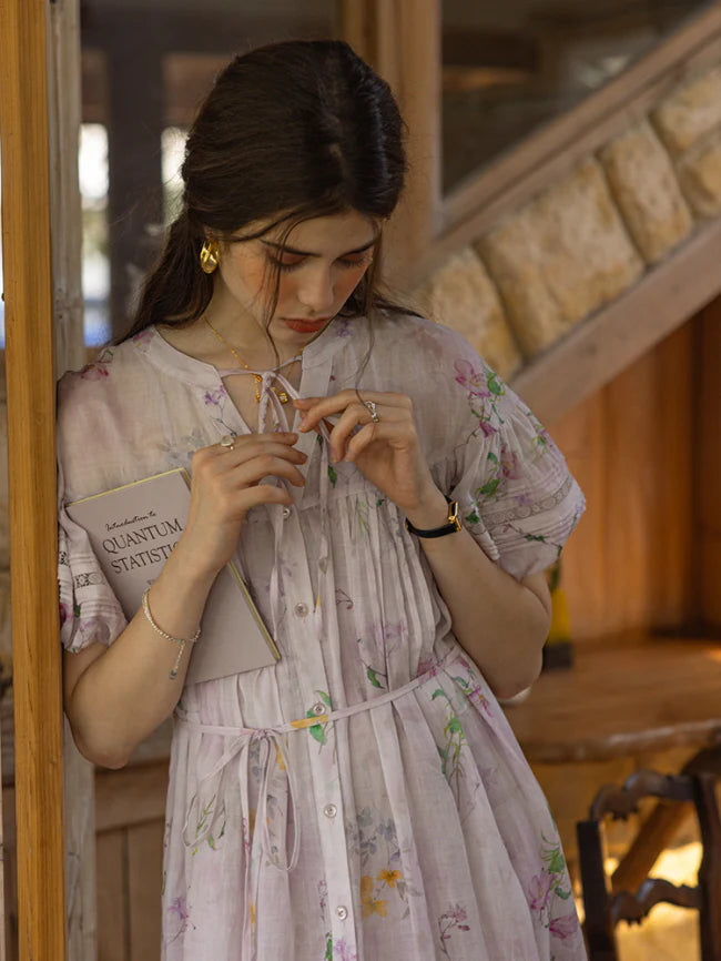 Lavender Meadow Floral Tiered Dress