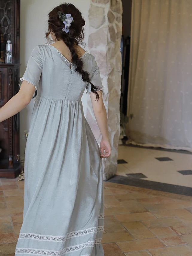 Enchanted Pearl Gray Blue Princess Dress