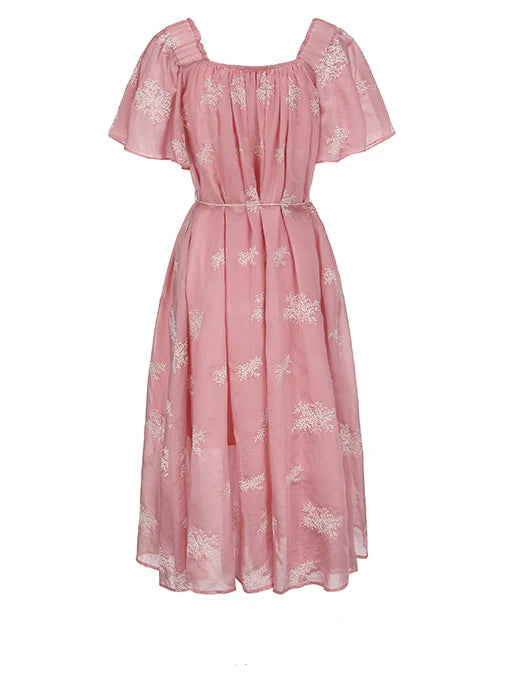 Clara's Retro Pink Elegance Dress
