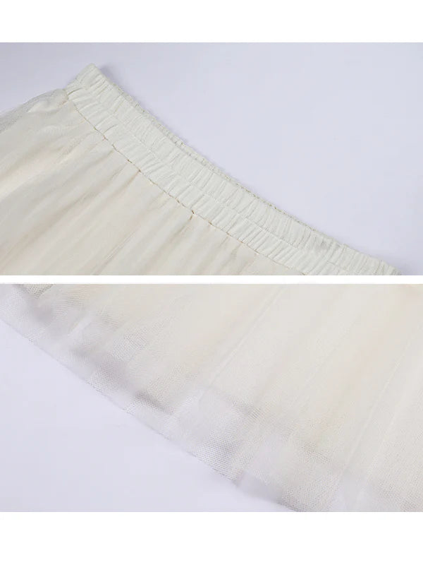 Embellished Knit & Tulle Skirt Set