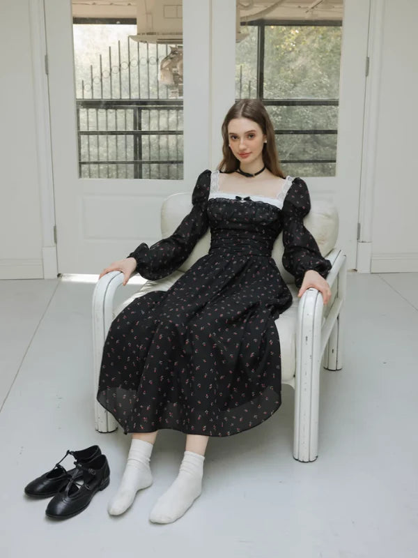 Enchanted Rose Black Dress