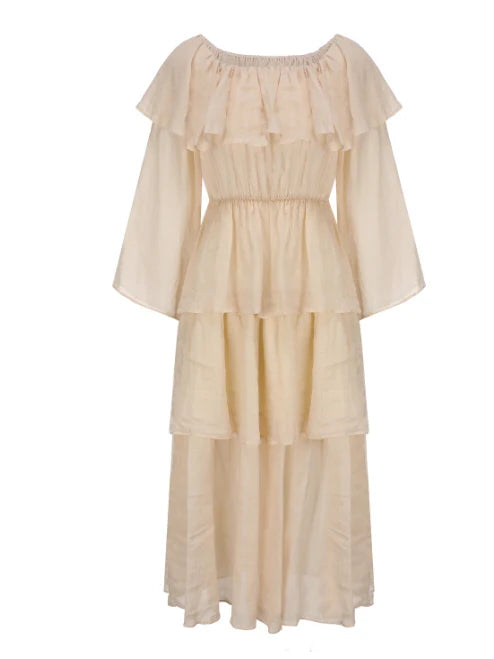 Sunlit Ruffle Linen Dress