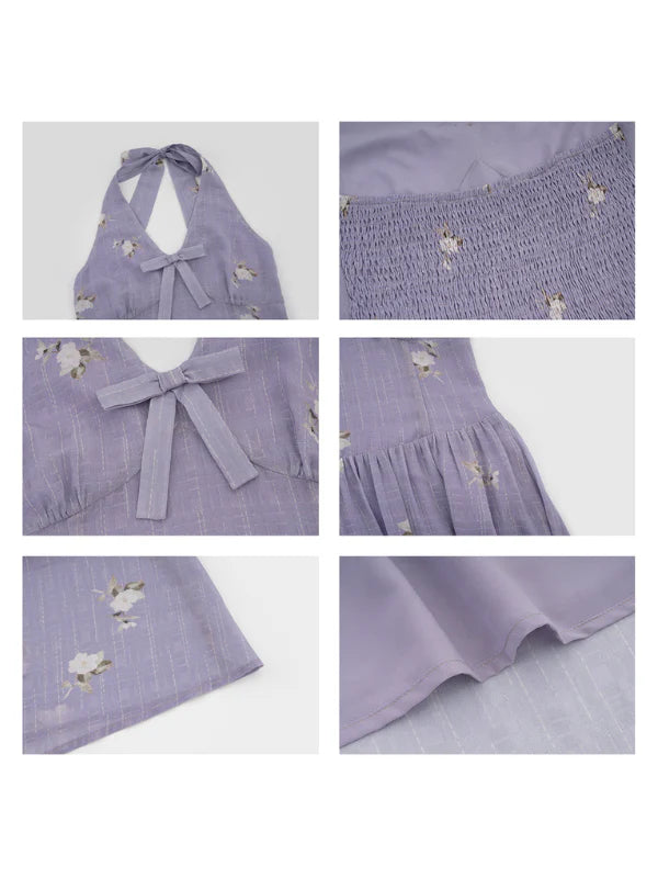 Lavender Bow Halter Dress