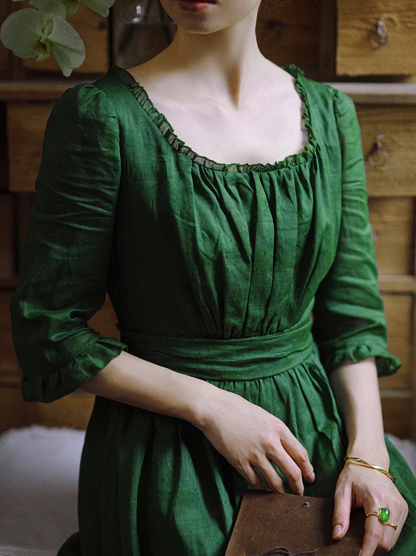 Olivia's Classic Elegance Green Dress