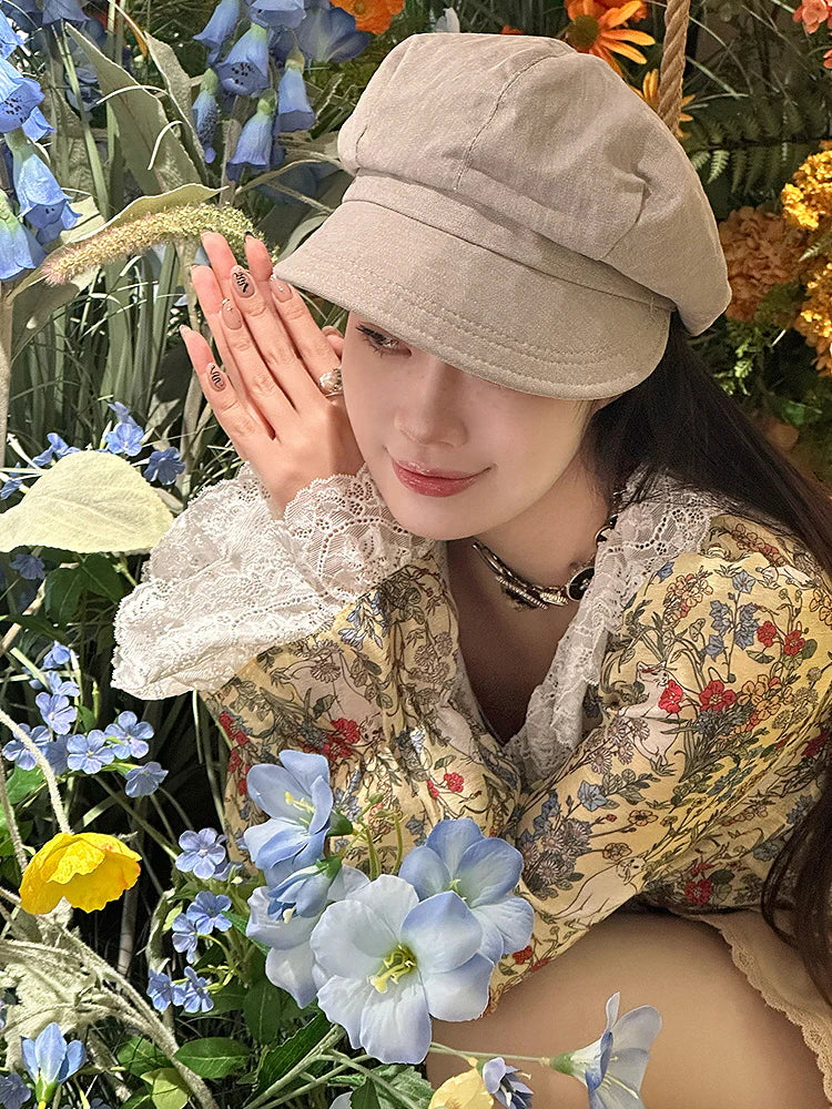 Enchanted Garden Cat Lace Blouse