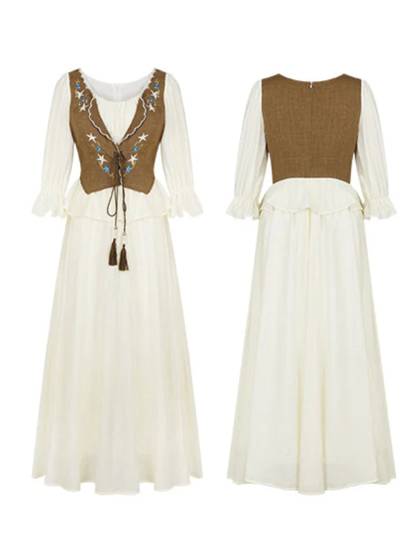 Western Prairie Embroidered Vest Dress