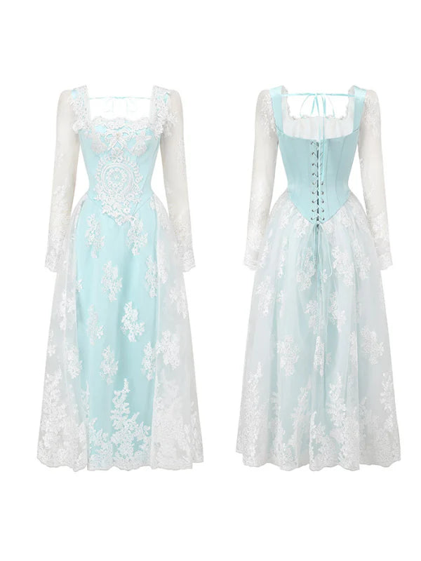 Enchanted Blue Lace Fairytale Gown