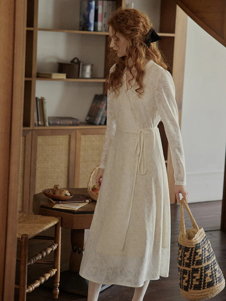 Whispering Petals Wrap Dress