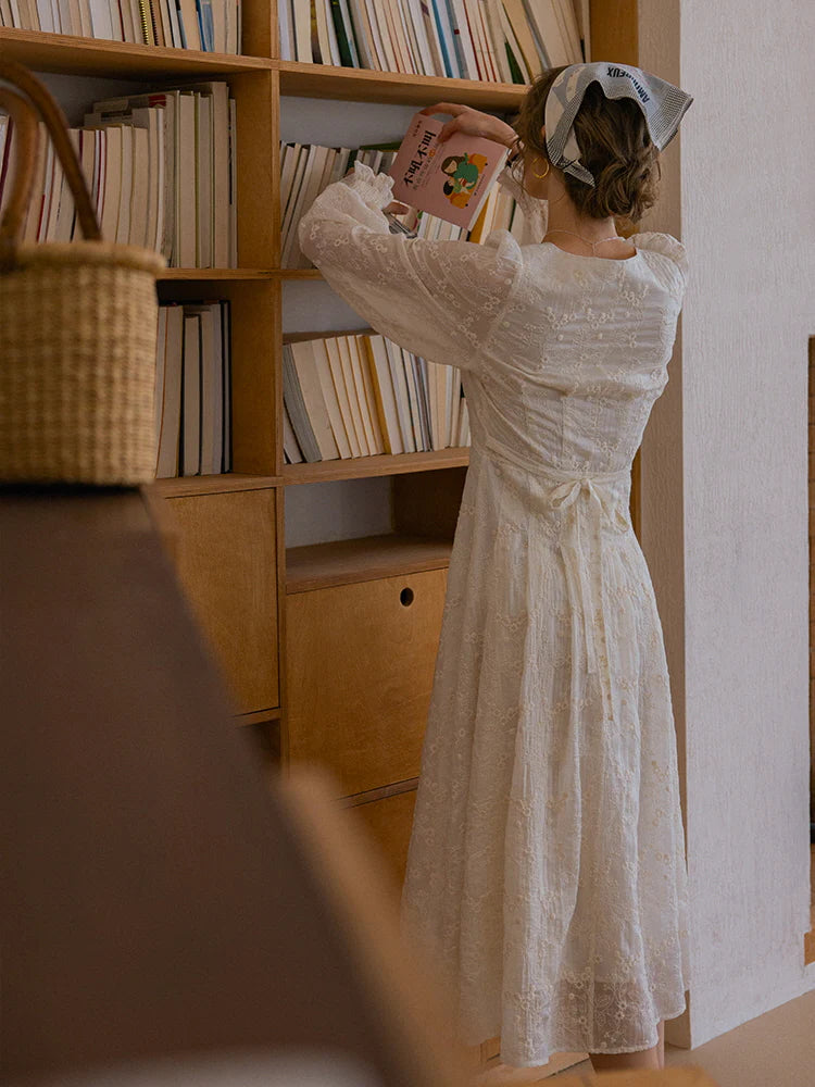 Vintage Embroidered Long Sleeve Dress