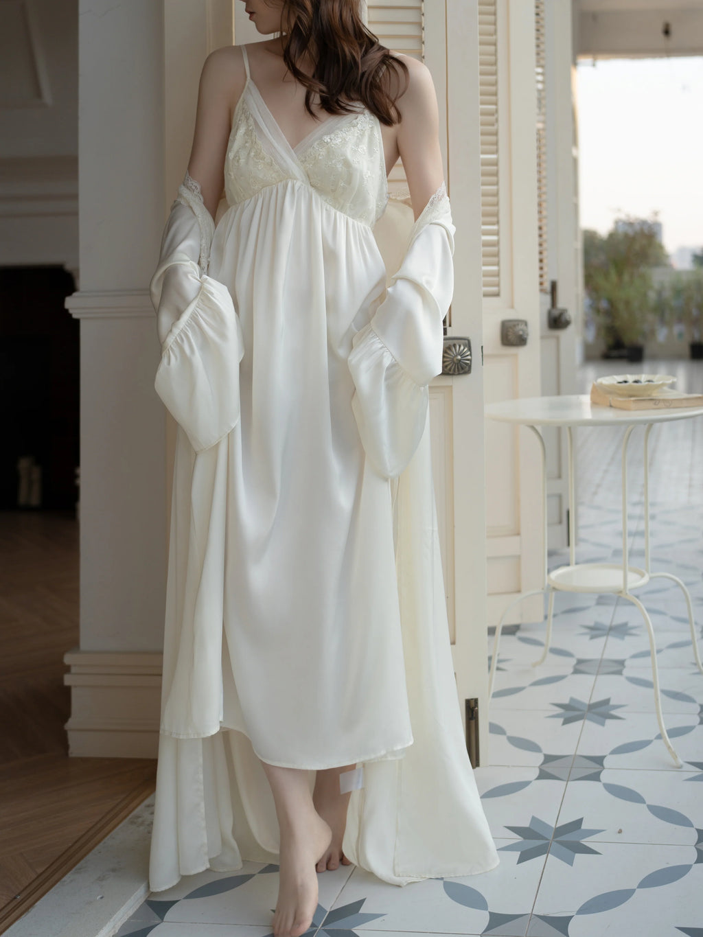 Ivory Bloom Fairy Slip Nightgown Set