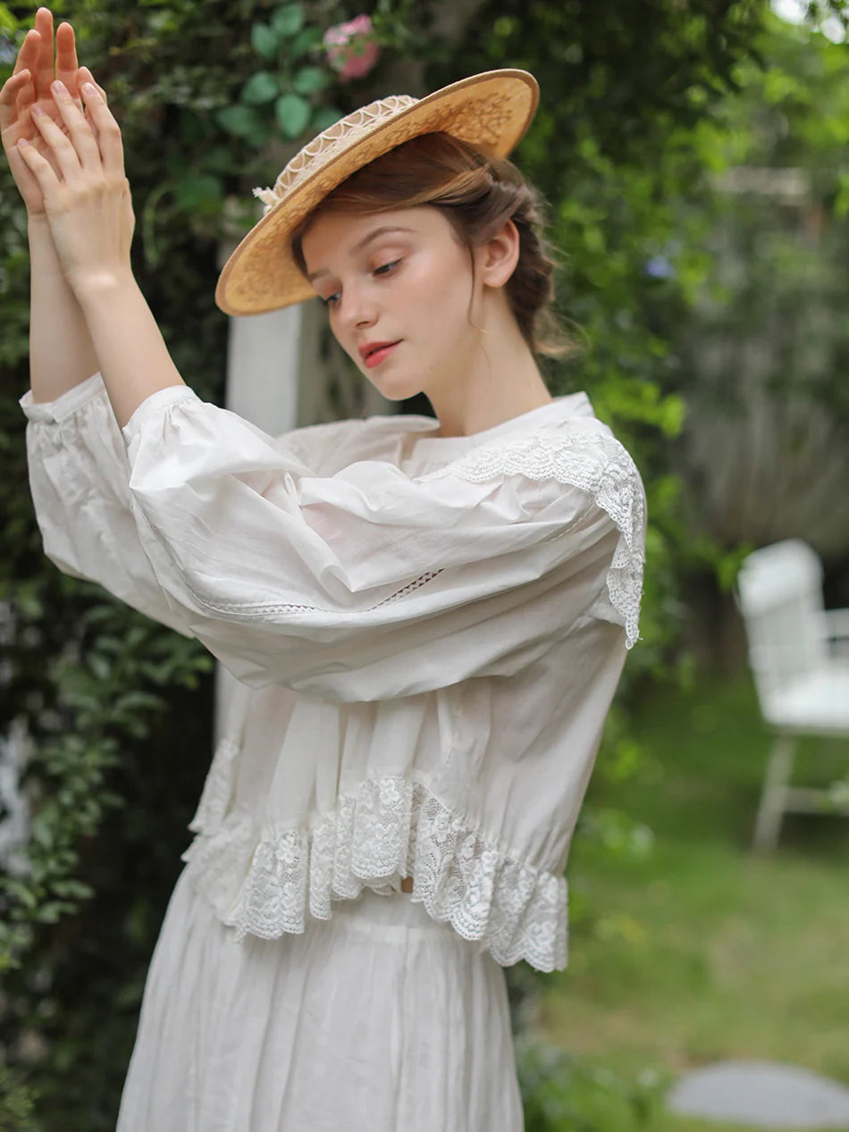 Lucy's Retro Floral Elegance Blouse