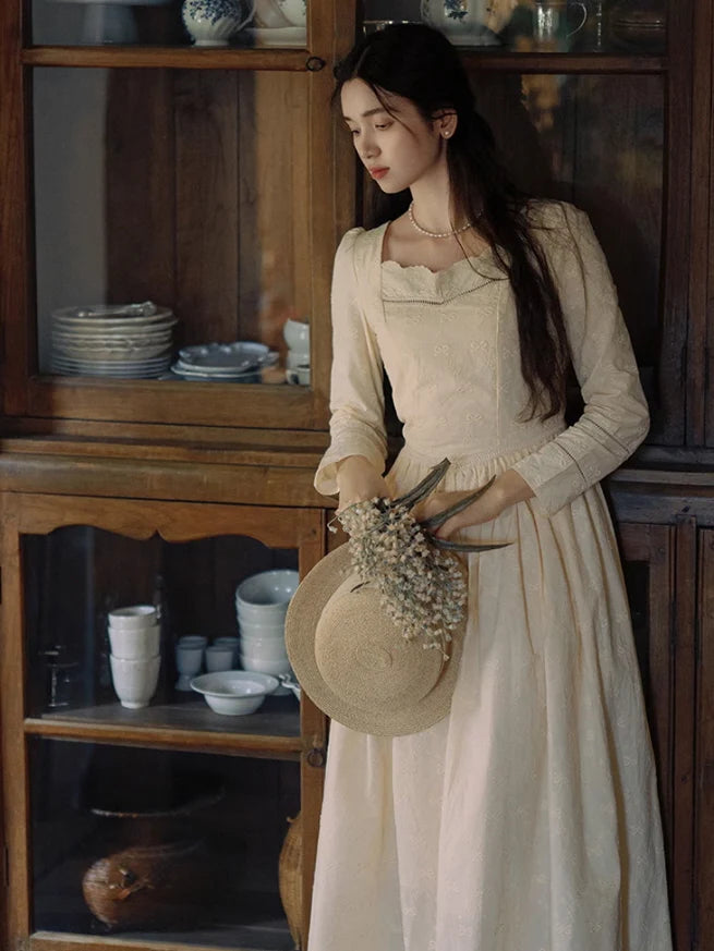 Timeless Elegance Cotton Embroidered Dress