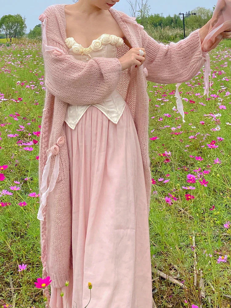 Whimsical Rose Mohair Blend Cardigan