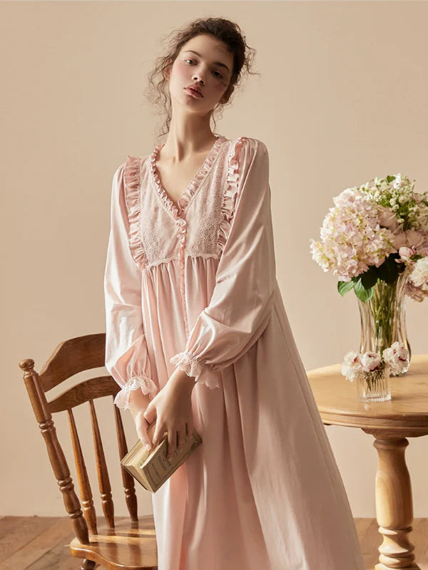 Blushing Cotton Elegance Nightgown
