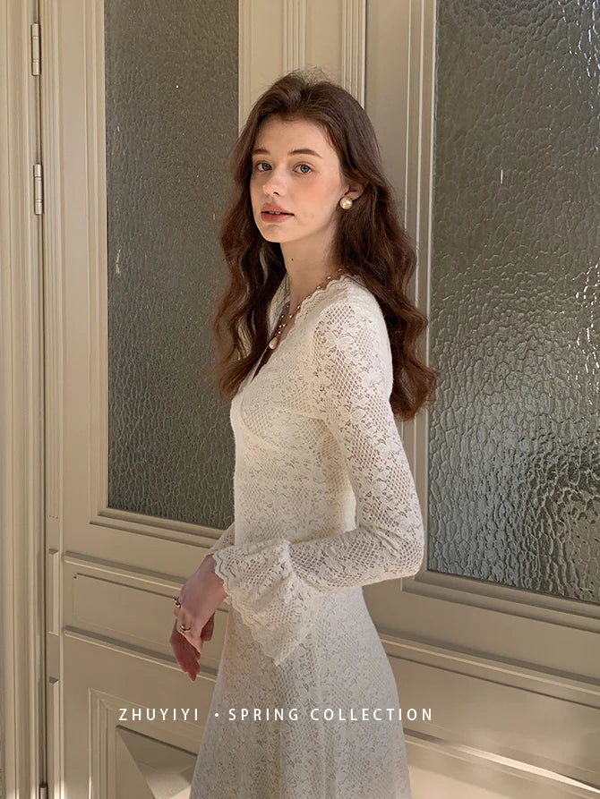 Vintage Lace Bell Sleeve Dress
