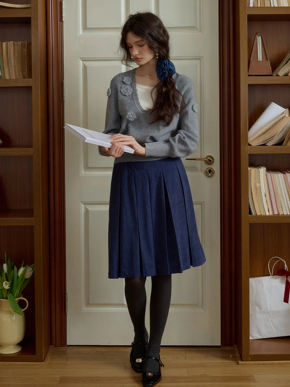 Floral Embellished Knit Cardigan