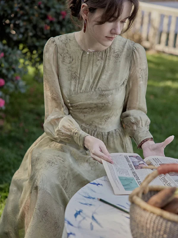 Vintage Moss Elegance Dress