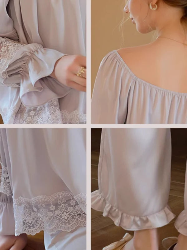 Lavender Dream Lace-Trimmed Pajama