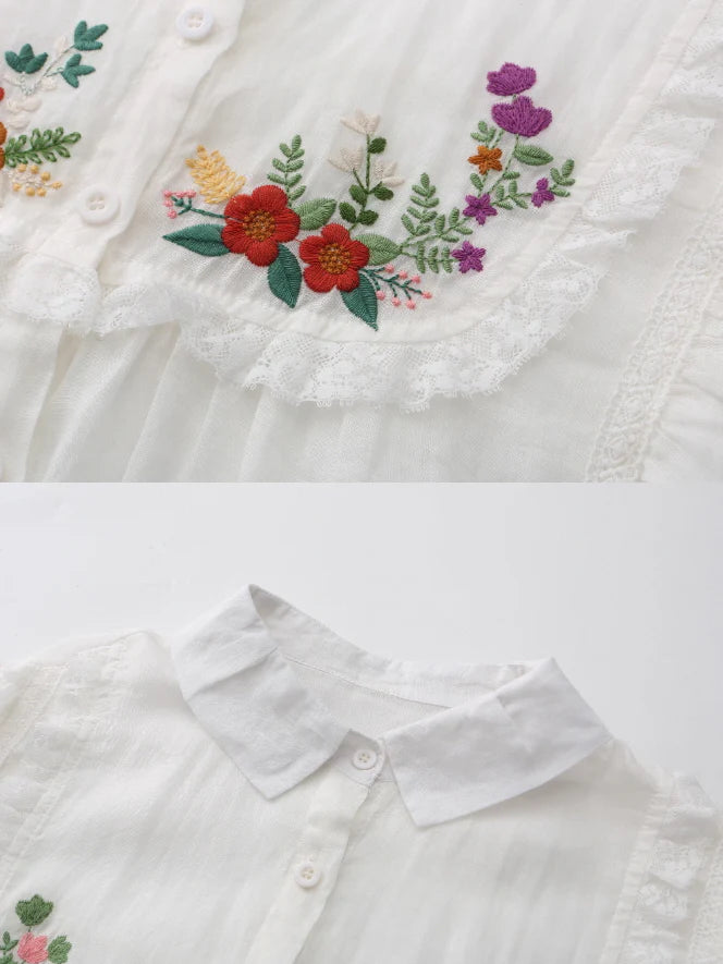 Blooming Petals Embroidered Blouse