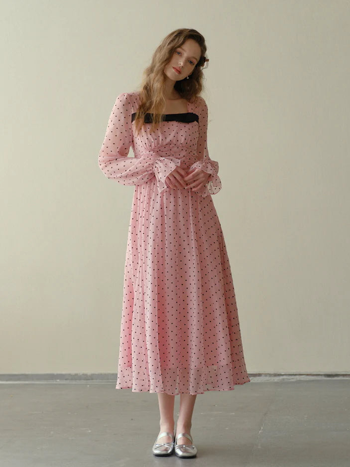 Sweetheart Dot Bow Dress