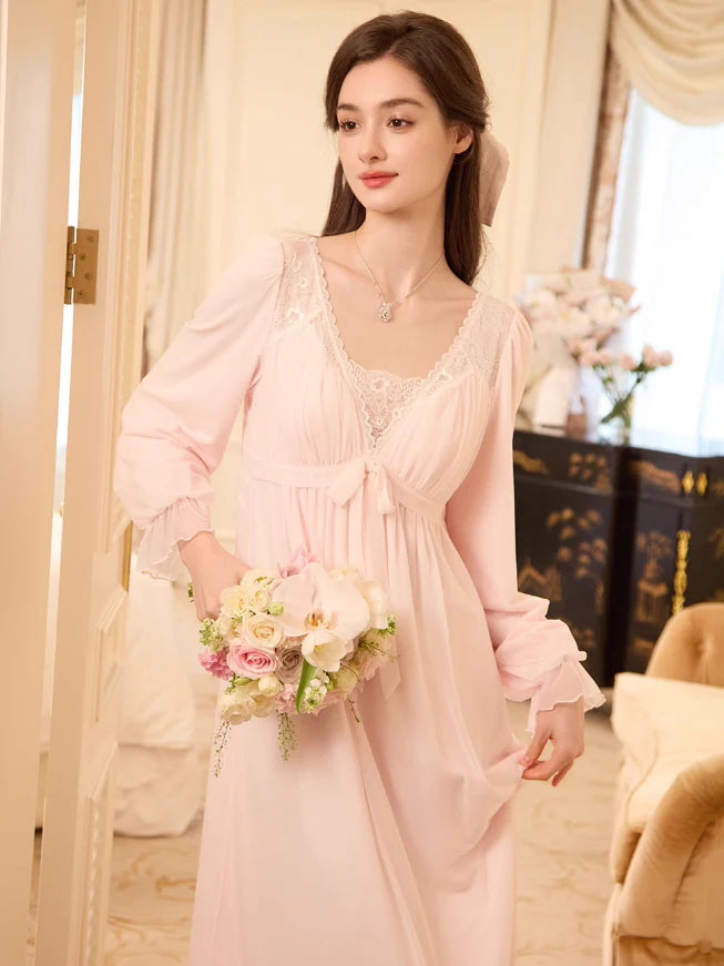 Blush Lace Elegance Nightgown