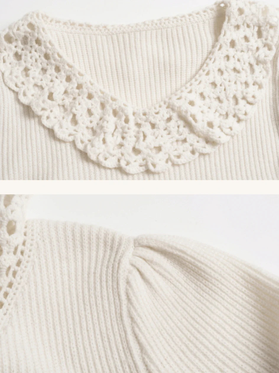 Vintage Lace Collar Knit Sweater