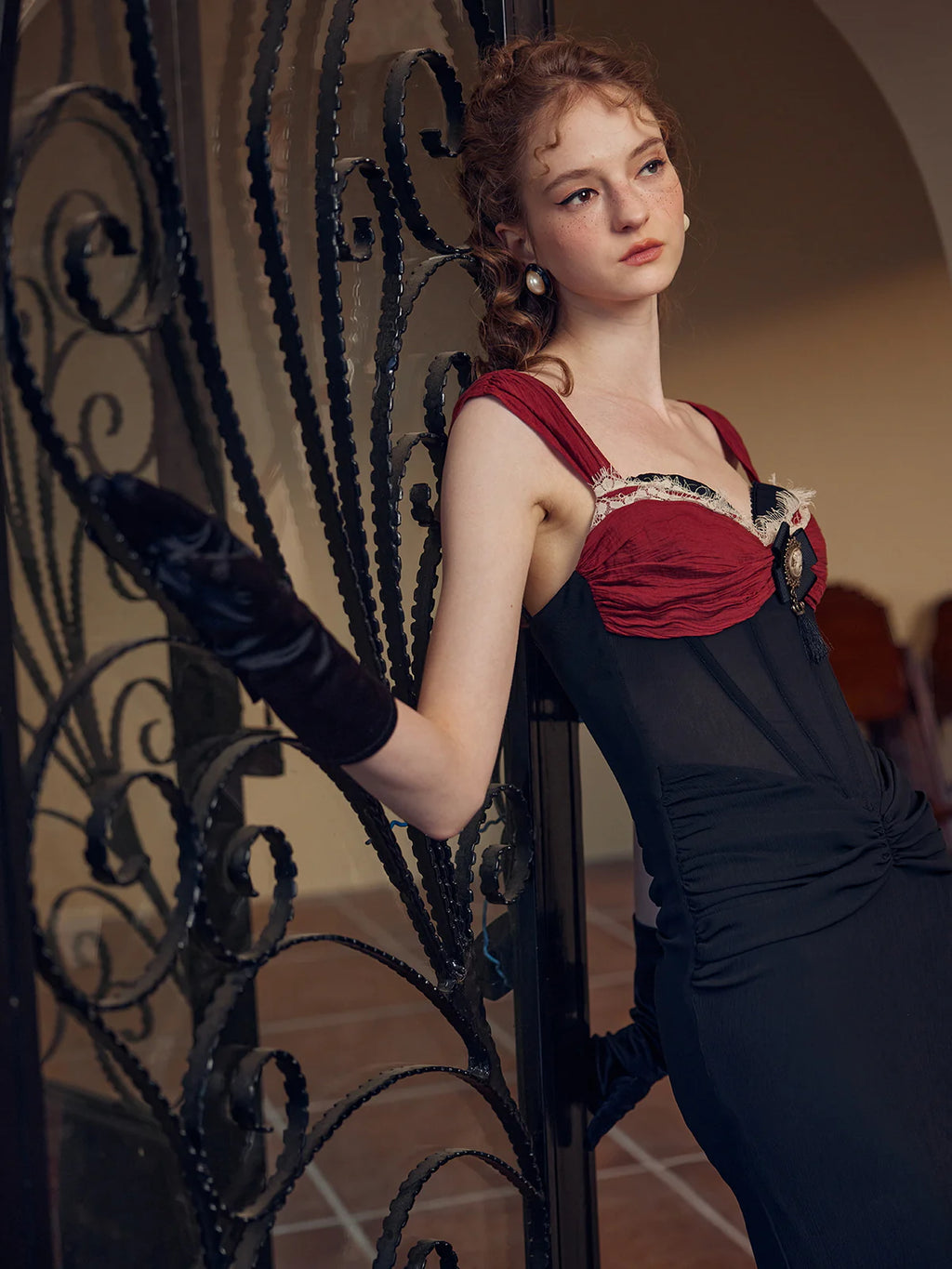 Elegant Vintage Princess Black Party Dress