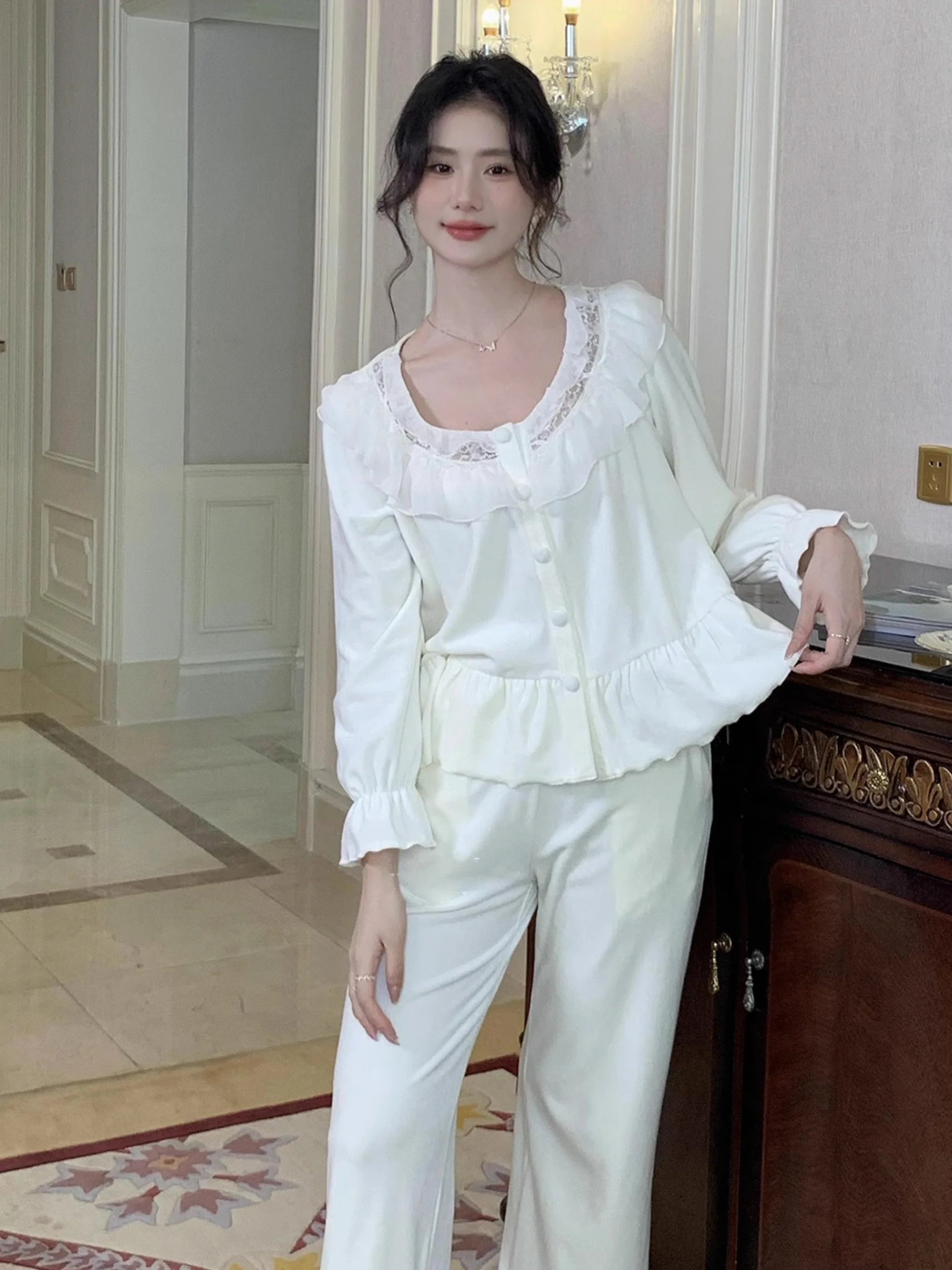 Dreamy Velvet Ruffle Pajama Set