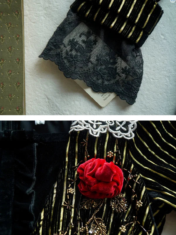 Golden Twilight Lace Dress