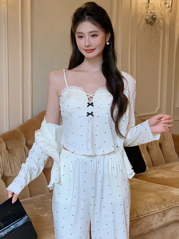 Dotted Elegance Loungewear Set