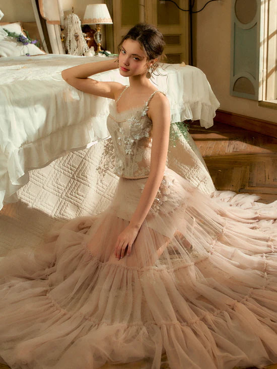 Ivory Blossom Lace Corset & Tulle Skirt