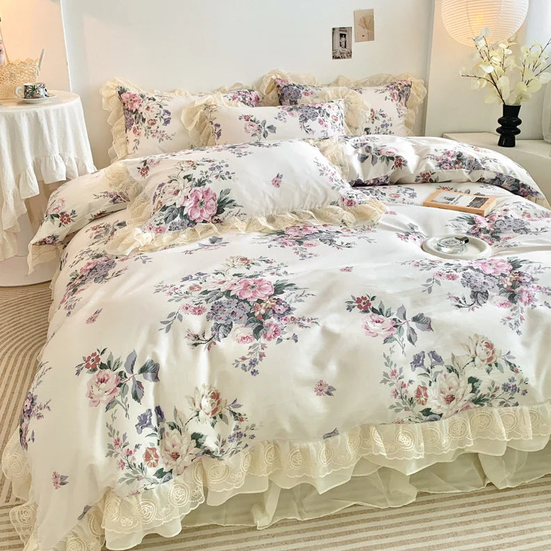 Romantic Pastoral Floral Cotton Bedding Set