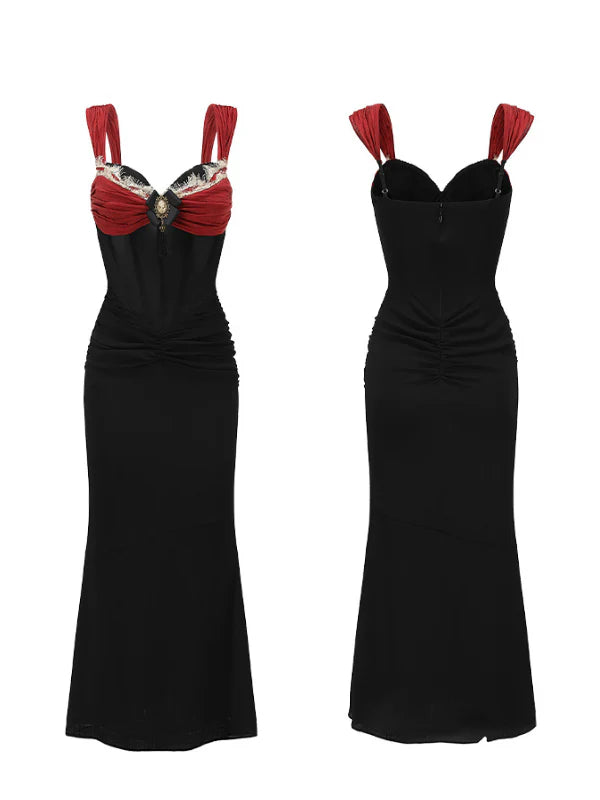 Elegant Vintage Princess Black Party Dress