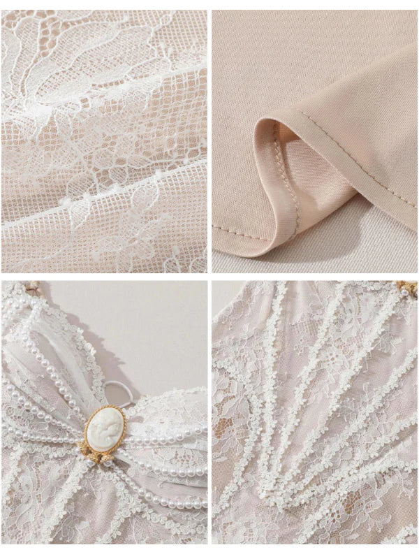 Victorian Elegance Off-Shoulder Lace Gown