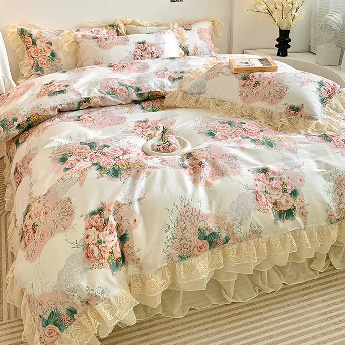 Cotton Floral Princess Bedding Set