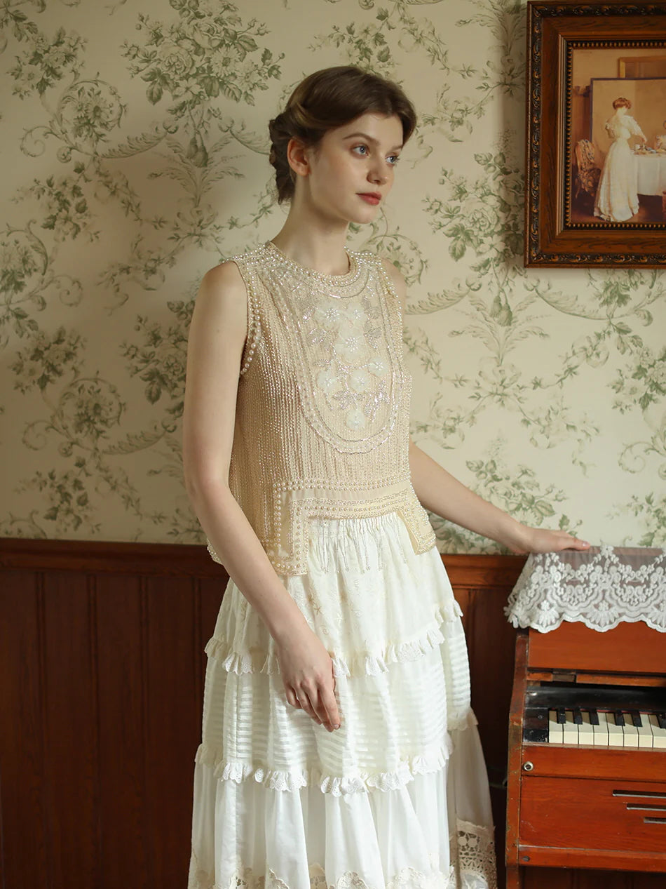 Olivia's Retro Flower Elegance Top