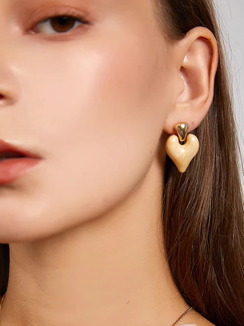 Marbled Heart Drop Earrings