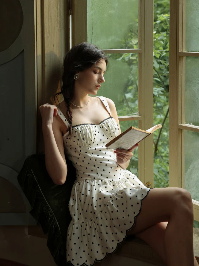 Vintage Polka Dot Bustier Mini Dress