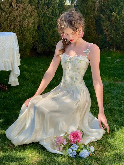 Floral Embroidered Garden Corset