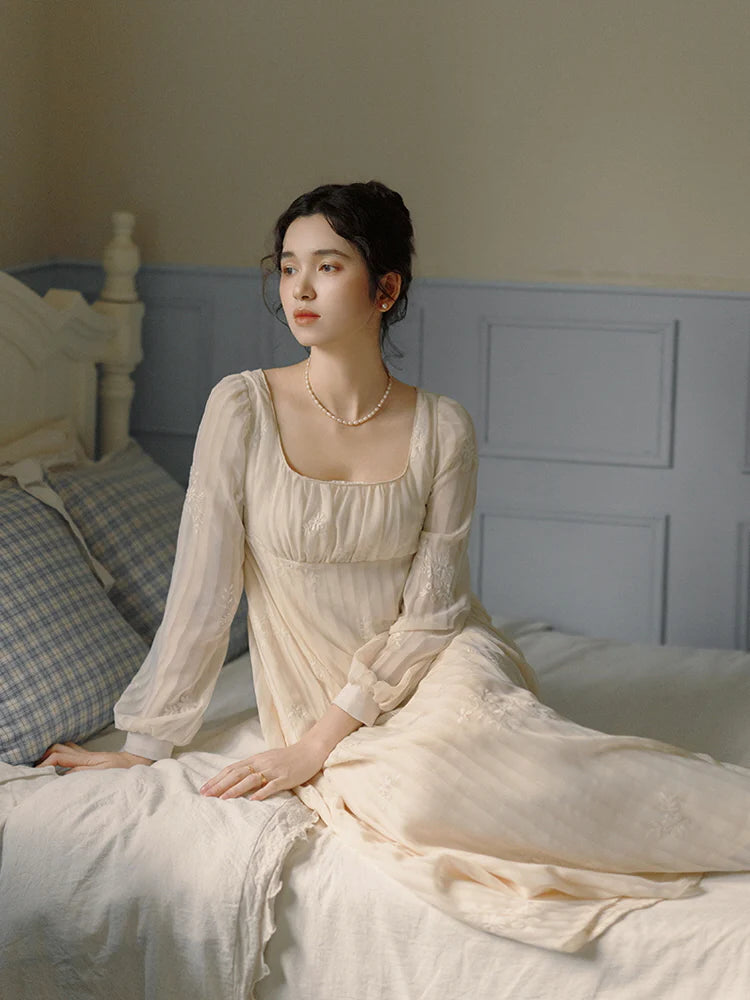 Square Neck Embroidered Fairy Dress