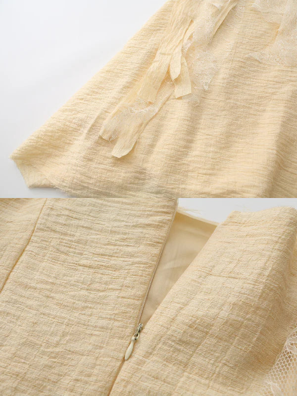 Golden Bloom Petal Drape Dress