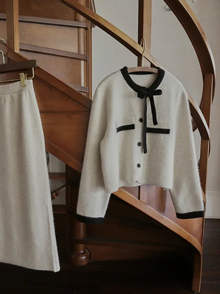 Classic Wool-Blend Straight Skirt