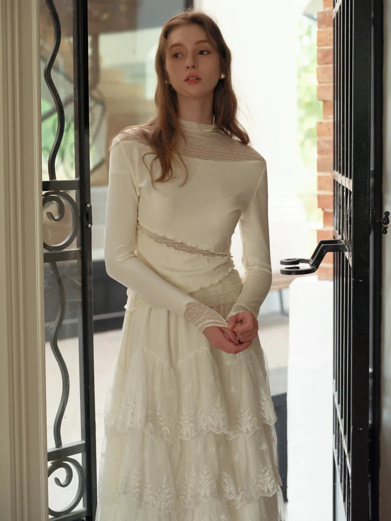 Enchanted Lace Tiered Maxi Skirt